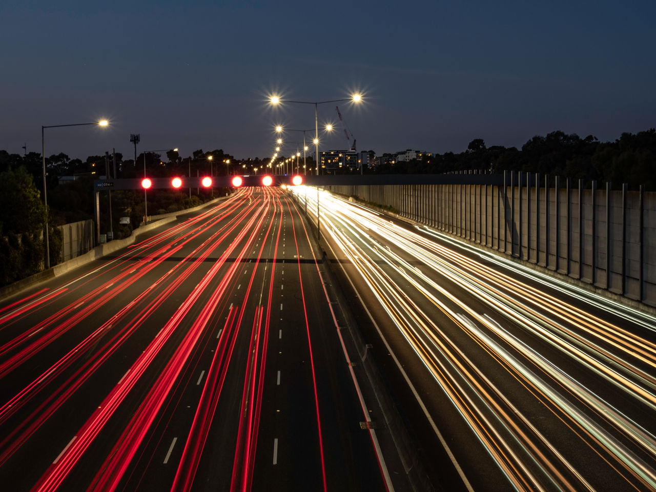 Melbourne's City link freeway at night